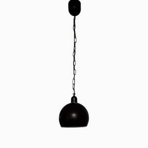 Vintage Pendant Lamp in Black Painted Metal, 1970s-HOI-1193368