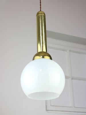 Vintage Pendant Lamp in Metal and Opaline-HGJ-1299390