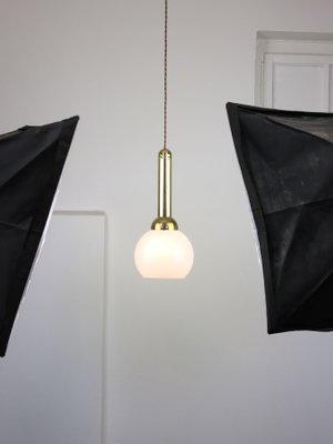 Vintage Pendant Lamp in Metal and Opaline-HGJ-1299390