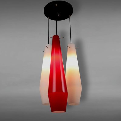 Vintage Pendant Light in Aluminium & Glass, Italy, 1960s-VMM-2027252