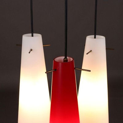 Vintage Pendant Light in Aluminium & Glass, Italy, 1960s-VMM-2027252