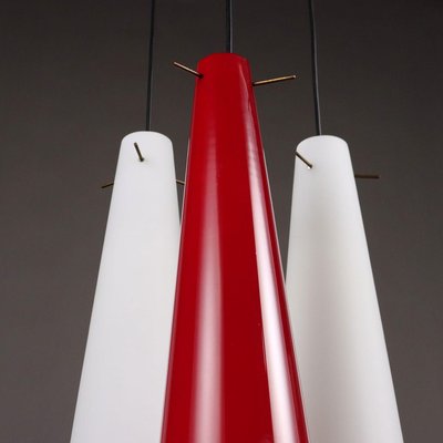 Vintage Pendant Light in Aluminium & Glass, Italy, 1960s-VMM-2027252