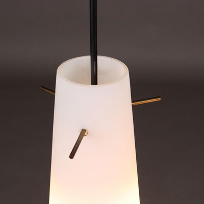 Vintage Pendant Light in Aluminium & Glass, Italy, 1960s-VMM-2027252