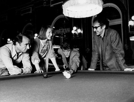 Vintage Photo of J.L. Godard, C. Aznavour and J. Hallyday - Early 1970s Early 1970s-ZCI-761312