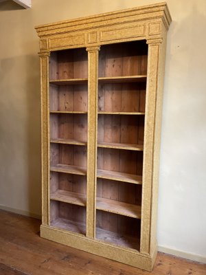 Vintage Pine Bookcase Cabinet-OFB-1813637