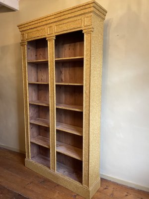 Vintage Pine Bookcase Cabinet-OFB-1813637