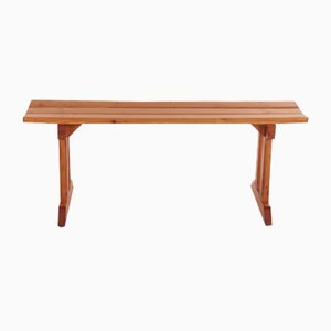 Vintage Pine Wooden Bench, France-EZZ-1130404