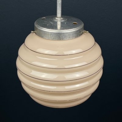 Vintage Pink Glass Pendant Lamp, Italy, 1950s-WQC-1724707