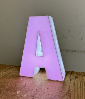 Vintage Pink Illuminated Letter A, 1970s-CGF-1757918