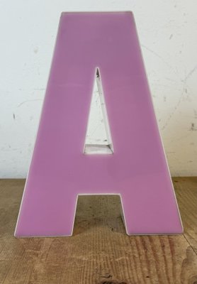 Vintage Pink Illuminated Letter A, 1970s-CGF-1757918