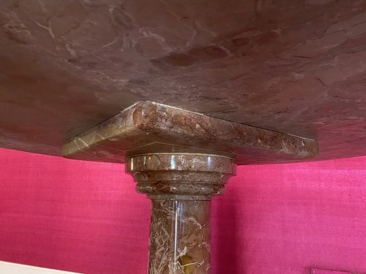 Vintage Pink Marble Table, 1970s-YNQ-1448984