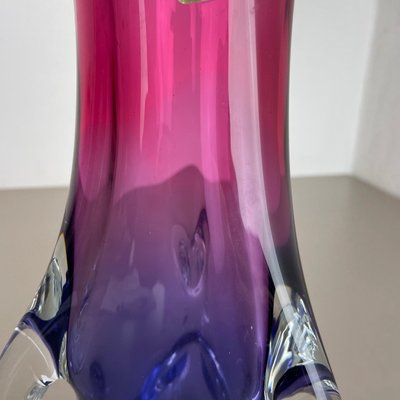 Vintage Pink & Purple Hand Blown Crystal Glass Vase from Joska, Germany, 1970-QZ-1217700