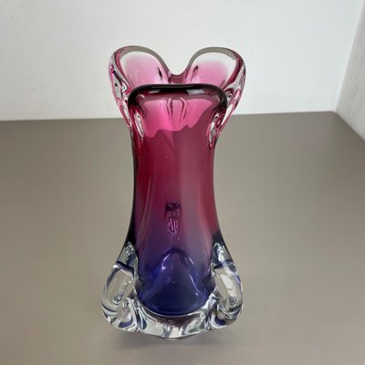 Vintage Pink & Purple Hand Blown Crystal Glass Vase from Joska, Germany, 1970-QZ-1217700