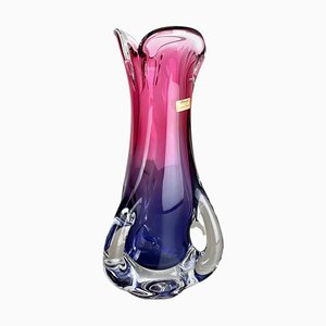 Vintage Pink & Purple Hand Blown Crystal Glass Vase from Joska, Germany, 1970-QZ-1217700