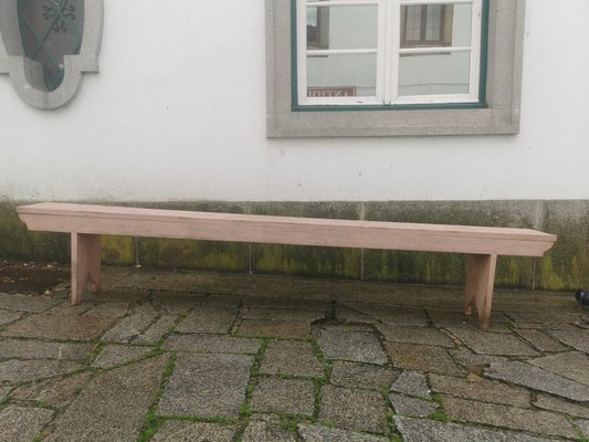 Vintage Pink Wood Bench, 1960s-GEL-1431693