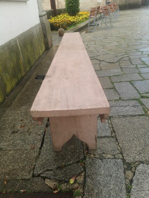 Vintage Pink Wood Bench, 1960s-GEL-1431693