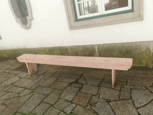 Vintage Pink Wood Bench, 1960s-GEL-1431693