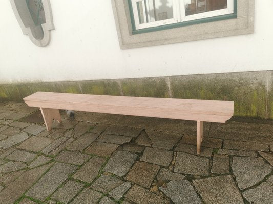 Vintage Pink Wood Bench, 1960s-GEL-1431693