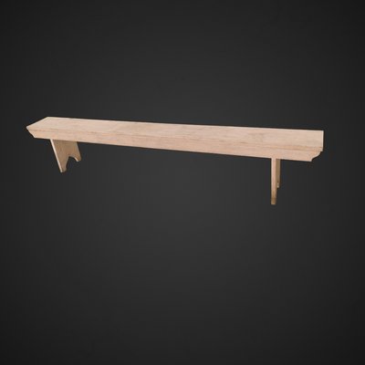 Vintage Pink Wood Bench, 1960s-GEL-1431693