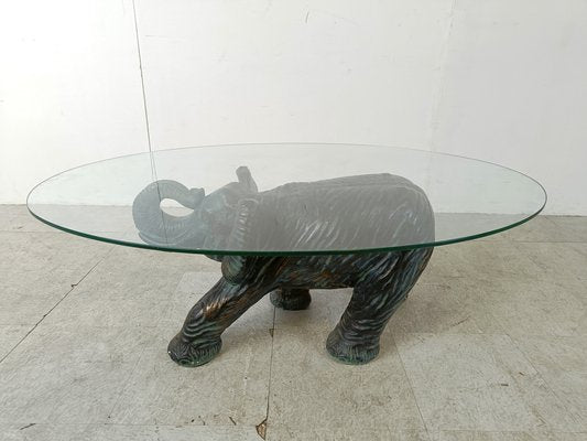 Vintage Plaster Elephant Coffee Table, 1970s-IRH-1748991