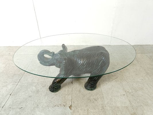 Vintage Plaster Elephant Coffee Table, 1970s-IRH-1748991