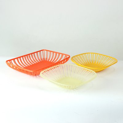 Vintage Plastic Baskets, Czechoslovakia, 1960s, Set of 3-UL-1742142