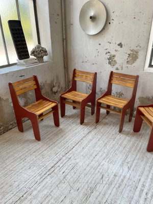 Vintage Plywood Chairs, 1980s, Set of 4-LCU-2024748