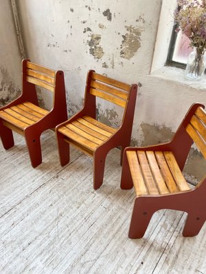 Vintage Plywood Chairs, 1980s, Set of 4-LCU-2024748