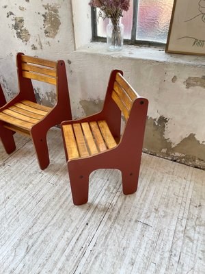 Vintage Plywood Chairs, 1980s, Set of 4-LCU-2024748