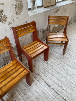 Vintage Plywood Chairs, 1980s, Set of 4-LCU-2024748