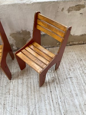 Vintage Plywood Chairs, 1980s, Set of 4-LCU-2024748