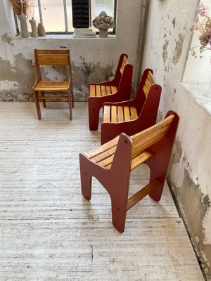 Vintage Plywood Chairs, 1980s, Set of 4-LCU-2024748