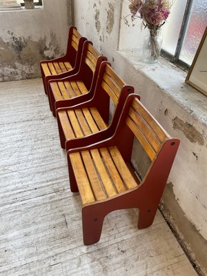 Vintage Plywood Chairs, 1980s, Set of 4-LCU-2024748