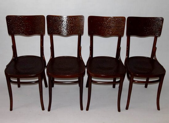 Vintage Polish Dining Chairs from Fabryka Mebli Gyetych Jozef Mintzis Ka. W. Radomsko, 1920s, Set of 4-TZ-557426