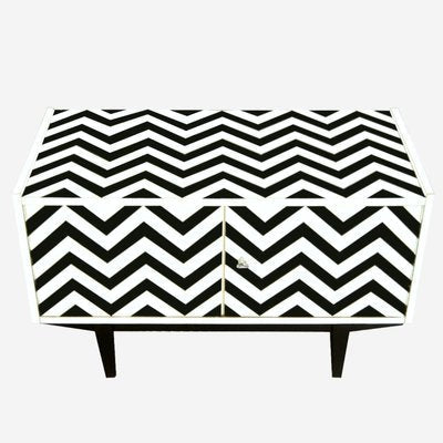 Vintage Polish Sideboard with Op Art Motif, 1960s-YQY-2016598