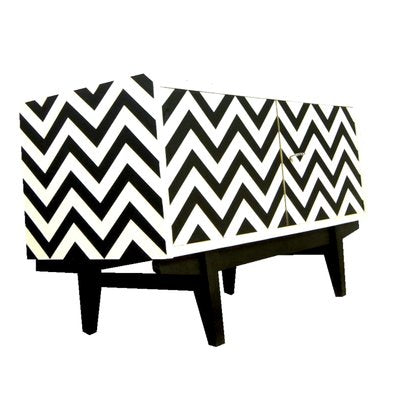 Vintage Polish Sideboard with Op Art Motif, 1960s-YQY-2016598