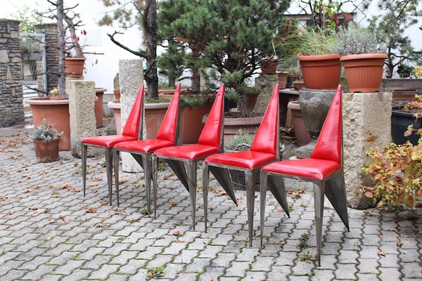 Vintage Pop Art Iron Chairs, 1960s, Set of 5-NB-764702