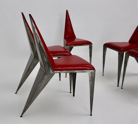 Vintage Pop Art Iron Chairs, 1960s, Set of 5-NB-764702