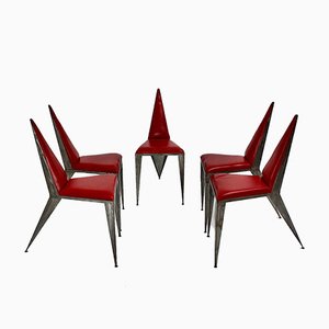 Vintage Pop Art Iron Chairs, 1960s, Set of 5-NB-764702