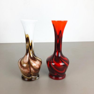 Vintage Pop Art Opaline Vases, Italy, 1970s, Set of 2-QZ-1053116