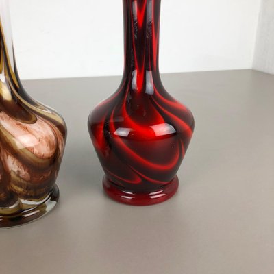 Vintage Pop Art Opaline Vases, Italy, 1970s, Set of 2-QZ-1053116