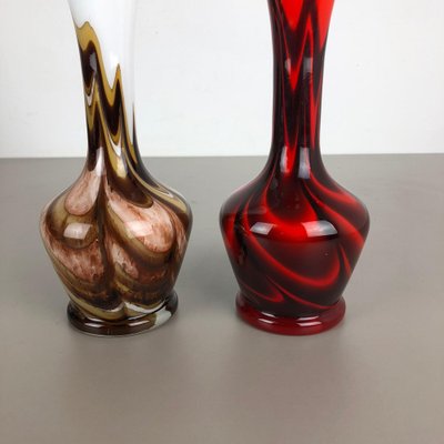 Vintage Pop Art Opaline Vases, Italy, 1970s, Set of 2-QZ-1053116