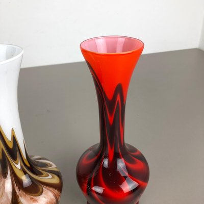 Vintage Pop Art Opaline Vases, Italy, 1970s, Set of 2-QZ-1053116