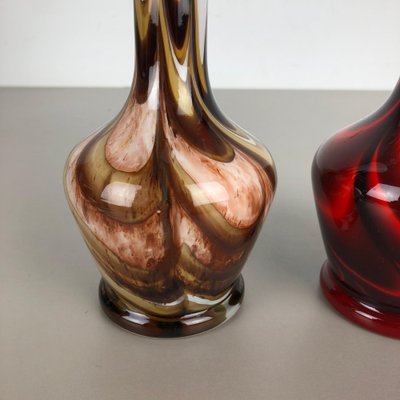 Vintage Pop Art Opaline Vases, Italy, 1970s, Set of 2-QZ-1053116