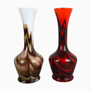 Vintage Pop Art Opaline Vases, Italy, 1970s, Set of 2-QZ-1053116