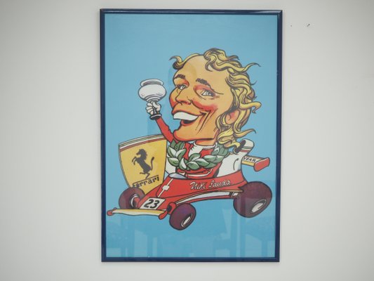 Vintage Poster Caricature of Niki Lauda, 1970s-TZ-1287111