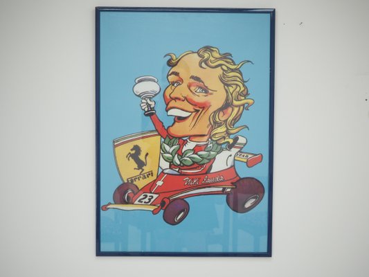 Vintage Poster Caricature of Niki Lauda, 1970s-TZ-1287111