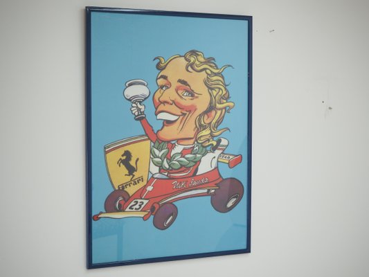 Vintage Poster Caricature of Niki Lauda, 1970s-TZ-1287111