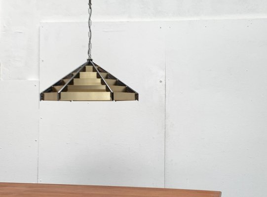 Vintage Postmodern Geometric Lamellar Pendant Lamp, 1980s-UAH-1447337