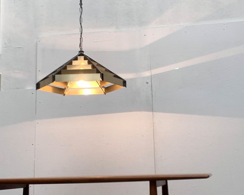 Vintage Postmodern Geometric Lamellar Pendant Lamp, 1980s-UAH-1447337